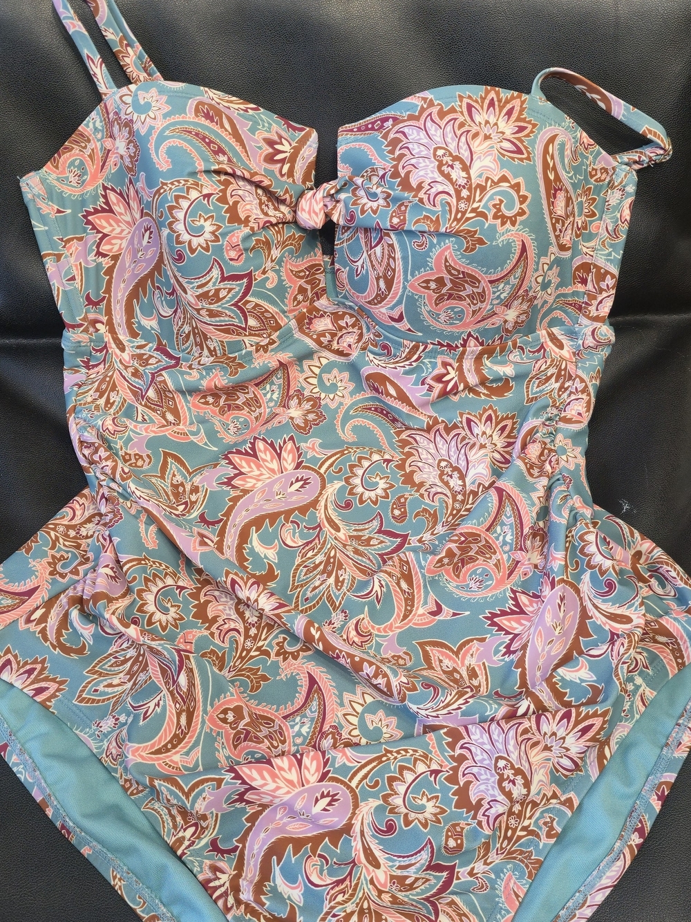 Shade & Shore Teal Paisley One-Piece Swimsuit